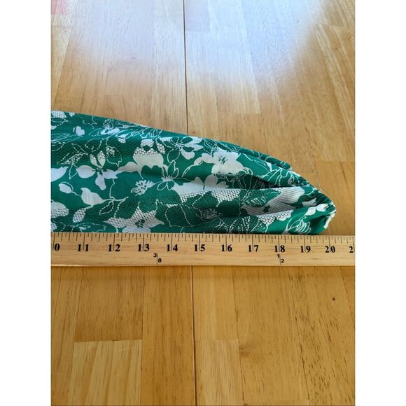 Alexis Green & White Floral Long-Sleeve Ruffle Romper SZ L - Picture 10 of 12